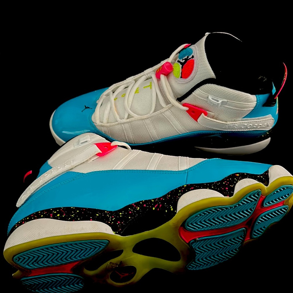 Jordan 6 Rings White Light Blue Fury Cyber